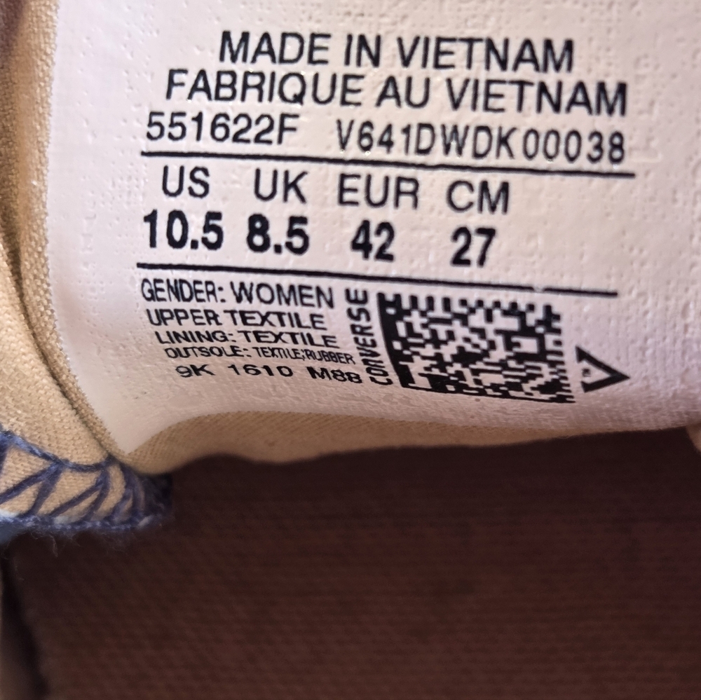 Converse Navy Canvas Low Top Sneakers with Tan Accents - Picture 6 of 6